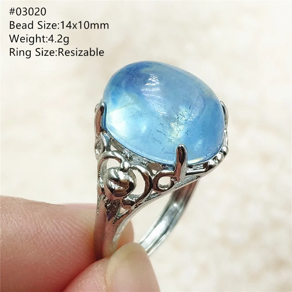 jewellery shop near me Genuine Natural Blue Aquamarine Clear Oval Ring Adjustable Crystal Size 925 Silver Aquamarine Ring Gemstone AAAAA nose pin