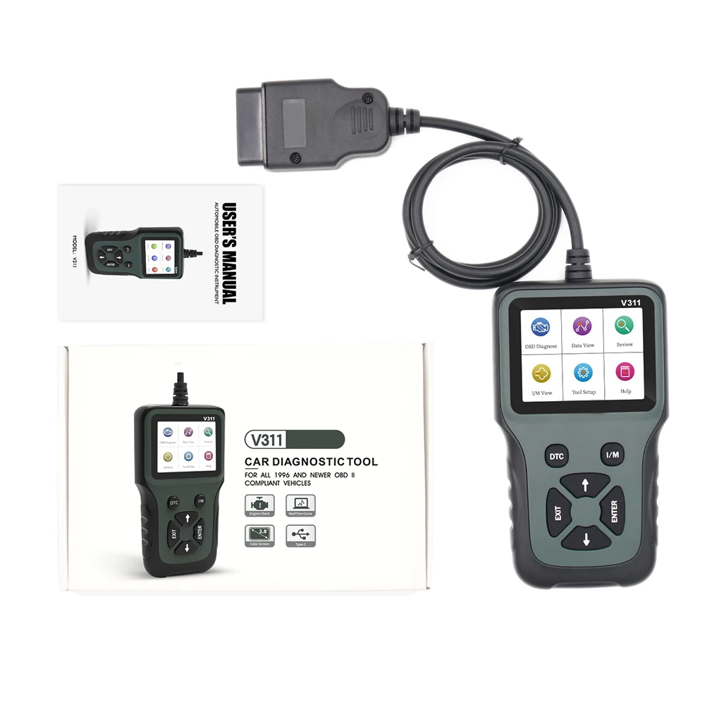 Автомобильный сканер OBD II считыватель кодов ЖК дисплей сигнала диагностический