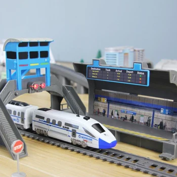 

50pcs Simulation High-Speed Rail Trains Electric Trains Harmony Round Trains Toy Set Overpass Piers Tunnels Carriage