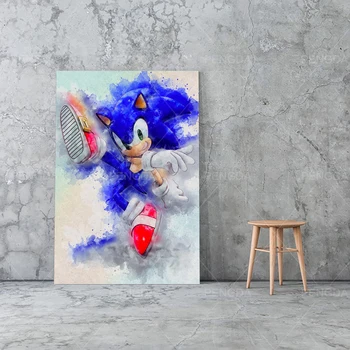 

Home Decor Painting Sonic The Hedgehog Canvas Print Poster Modern Wall Art Anime Game Role Modular Picture Bedside Background