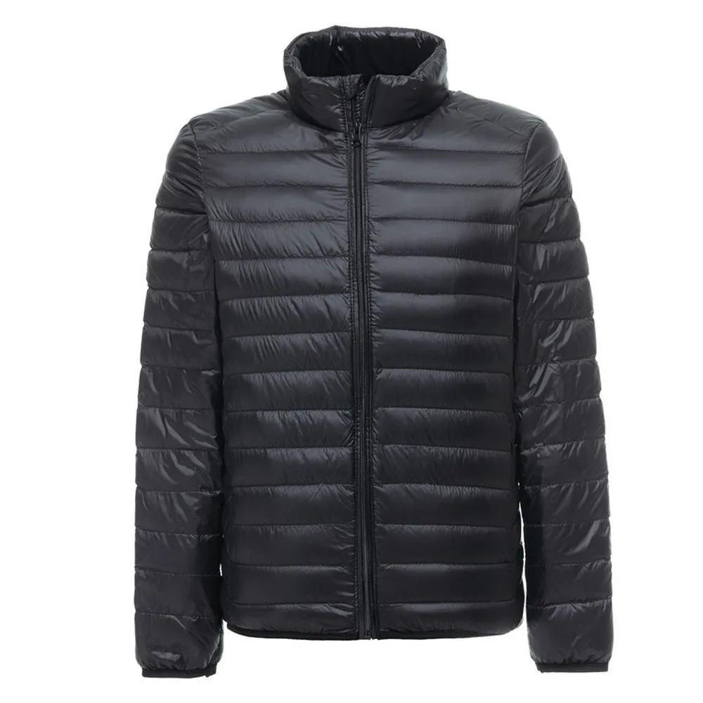Chaqueta ultraligera para hombre, abrigo informal de otoño e invierno con plumón de pato blanco, abrigo rompevientos, Parka cálida, a la moda ropa de abrigo, novedad de 2019