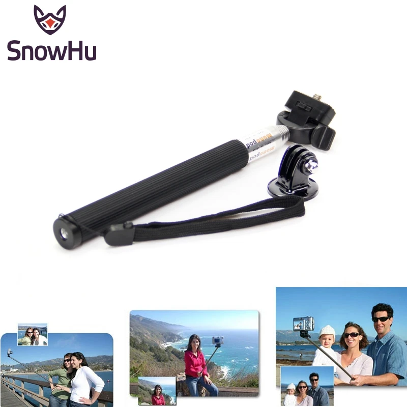 SnowHu для Go pro 5 Аксессуары Алюминиевый ручной монопод Штативы Адаптер Gopro Hero 9 8 7 6 +