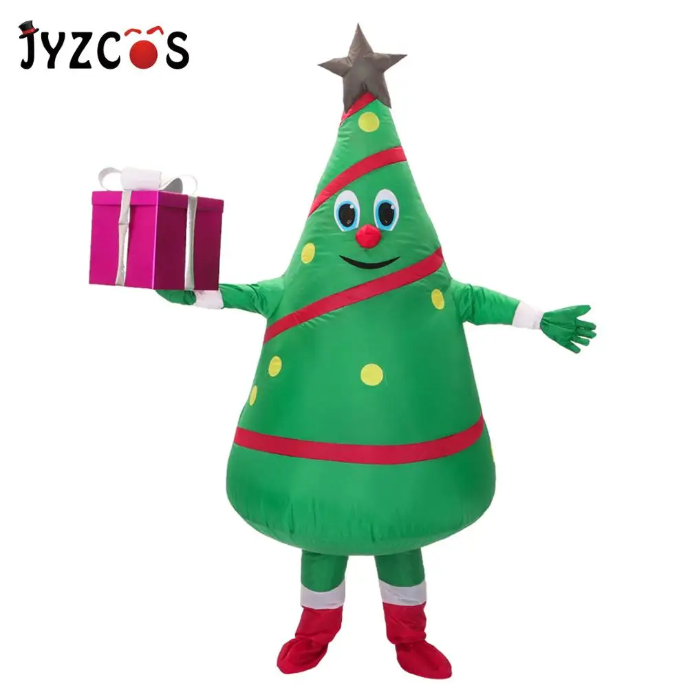 

JYZCOS Adult Inflatable Costumes Cartoon Doll Costume Anime Green Christmas Tree Santa Claus Dress Up Props Funny Mascot Costume