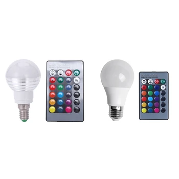

1 Set E14 3W Changing Lamp Light Bulb + Ir Remote Control & 1 Set High Voltage E27 Rgb Light Bulb with Remote Control