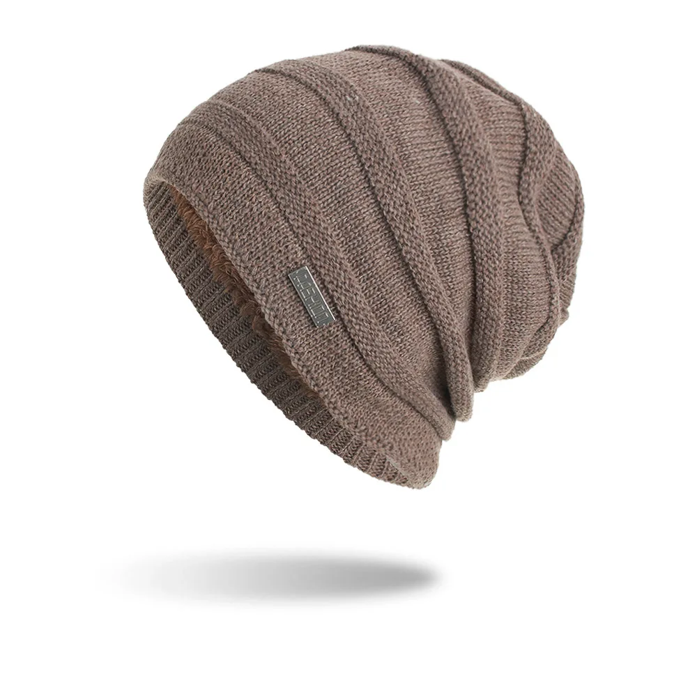Хаки Punansky Skullies Beanies шапка зимние теплые головные уборы для мужчин и женщин шерстяной вязаный берет бини Gorros Mujer Invierno - Цвет: Хаки
