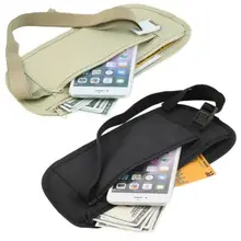 Ceinture d'argent à profil mince, sécurisée, pour voyage, portefeuille de voyage, Anti vol, avec blocage caché, pochette pour passeport