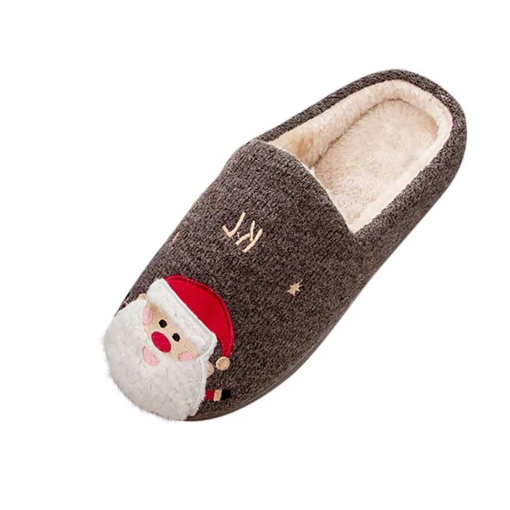 Women Winter Slippers Christmas Platform Flat With Warm Floor Home Cuty Santa Deer Shoe woman Soft Plush Non-slip Slippers