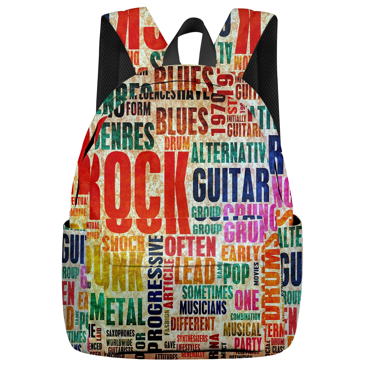 

WHEREISART Wall Graffiti Art Text Alphabet Backpacks Junior High School Student Night Light Reflective Shoes Compartment Compute