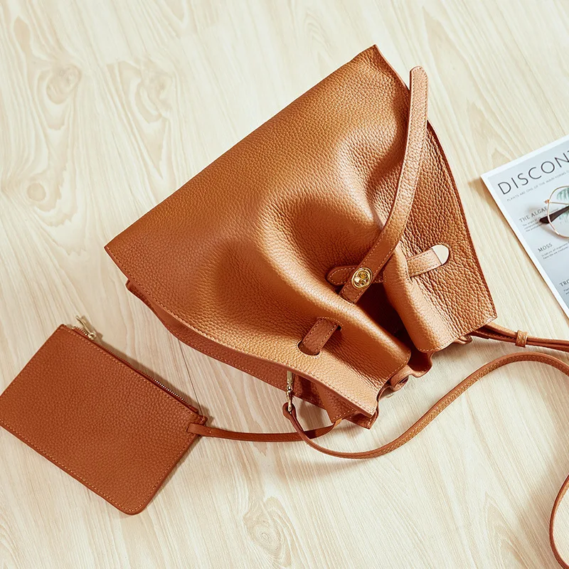 

Fall/winter New Women's Bag Satchel Casual Simple Mother Bag Fashion Shoulder Bag Leather Bag Bucket Bag