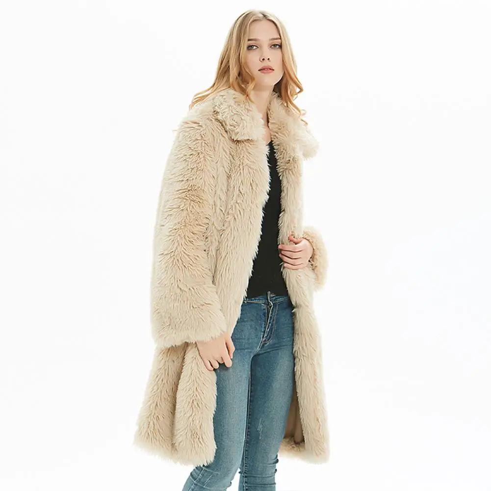 DSstyles, стиль, модное Свободное пальто из искусственного меха, женское модное зимнее однотонное свободное плюшевое пальто