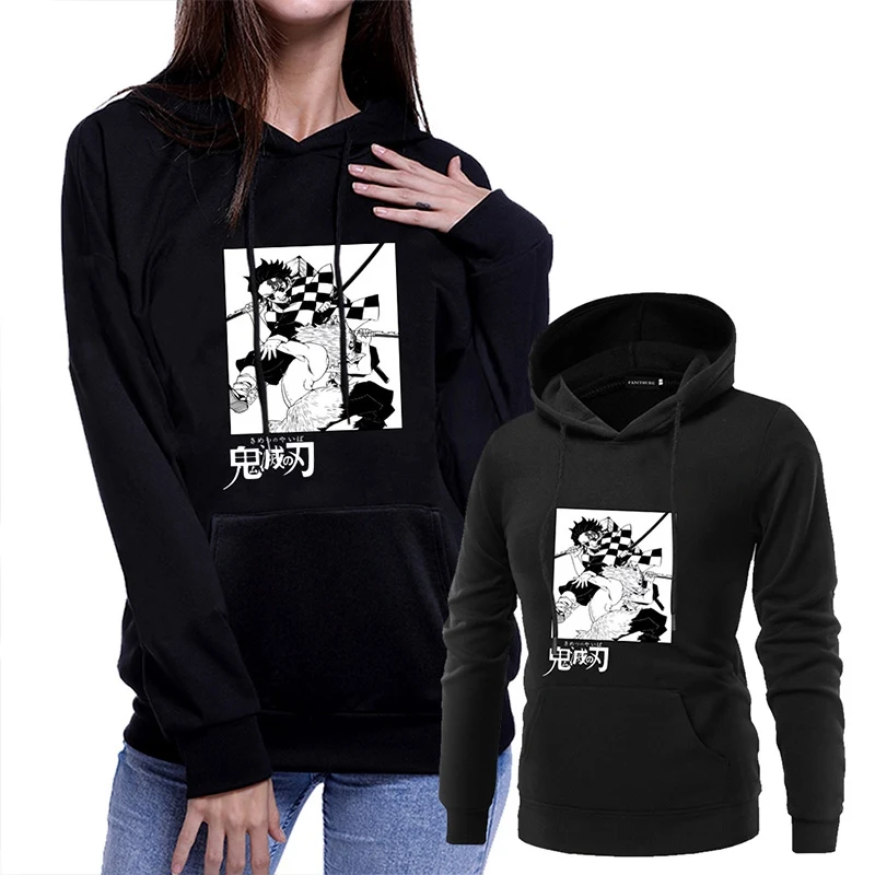  Anime Demon Slayer: Kimetsu no Yaiba Hoodies Women Long Sleeve Hooded Sweatshirts Hoody Female Pull