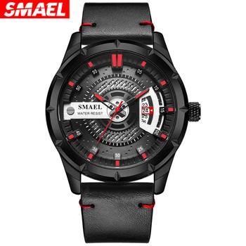 

SMAEL Sport Mens Watches Top Brand Luxury Quartz Watch Men Fashion Waterproof Leather Watch MEN Relogio Masculino Saat Xfcs