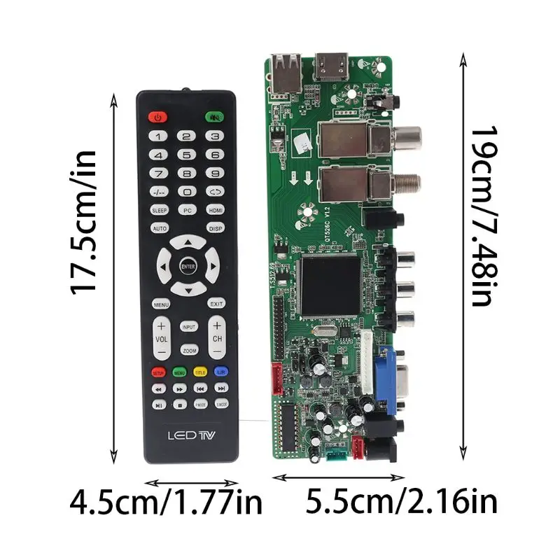 DVB-S2 DVB-T2 DVB-C цифровой сигнал ATV клен драйвер ЖК-дисплей дистанционного Управление доска пусковое устройство Универсальный двойной USB Медиа-QT526C V1.1 T. S5