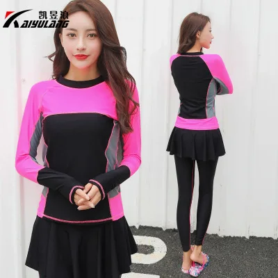 

Fat Mm 200 Plus-sized Diving Suit Long Sleeve Women's Two-piece Swimsuits Trousers Sun-resistant Jellyfish Clothing Snorkeling S