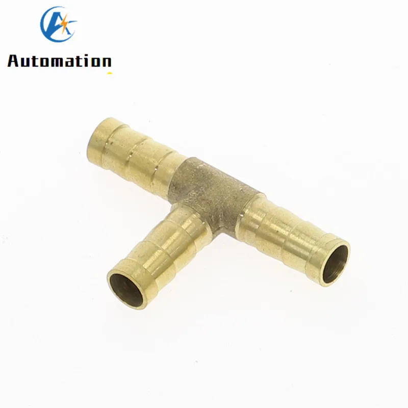 A Forma di T In Ottone Barb Tubo di Raccordo Tee 4 millimetri 6 millimetri 8 millimetri 10mm 12mm 16 millimetri 3 modo Del Tubo flessibile Del Tubo Barb Brass Spinato Connettore di Accoppiamento Adattatore