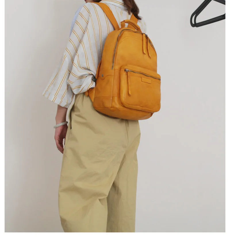 EUMOAN кожаная винтажная Ретро сумка на плечо, женский кожаный рюкзак большой емкости