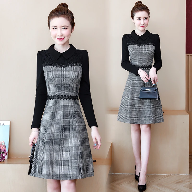 Новые осенние Atginning Western Стиль High-end может платья 963