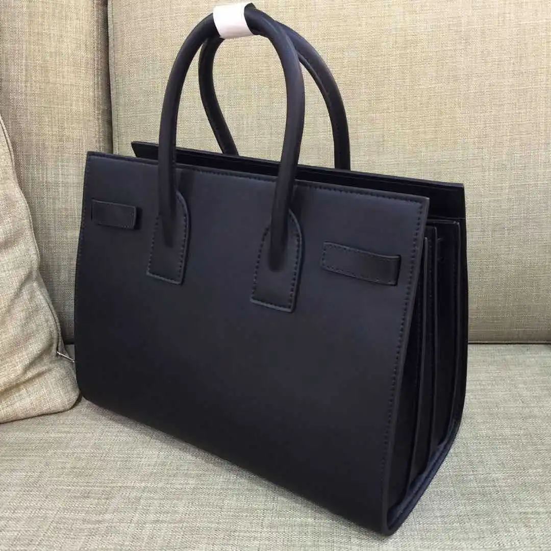 New Cow Leather Tote Bag Commuter Portable Organ Bag Lock Head One-shoulder Slanted Women's Bag