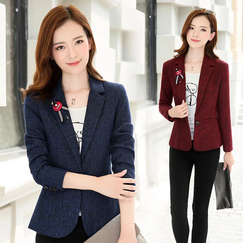 

2018 Spring Clothing New Style Korean-style WOMEN'S Wear One-Button Suit Fashion Slim Fit Versatile Small Suit Women's Short Coa