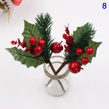 Искусственный цветок красная жемчужная тычинка ягоды ветка для свадьбы рождественские украшения JS22