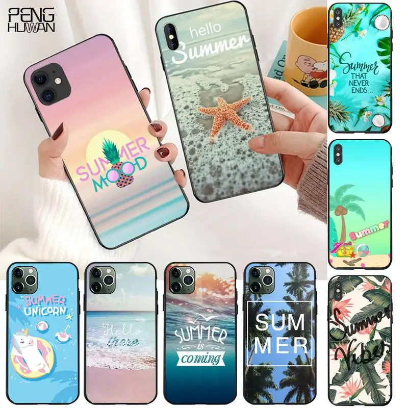 Чехол для телефона Hello Cool Summer Beach Sea черный чехол из ТПУ с корпусом iPhone 11 pro XS MAX 8 7 6 6S