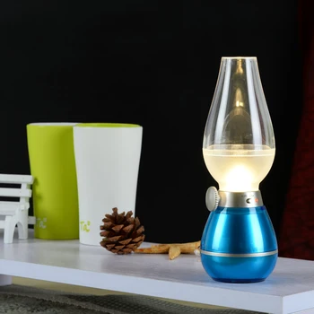 

Retro Style USB Rechargeable LED Blowing Control Lamp 0.4W Adjustable Portable Night Light Desk Lamps for Home Camping L