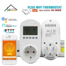 16А Еженедельный программируемый Wi-Fi нагревательный термостат ЕС штекер