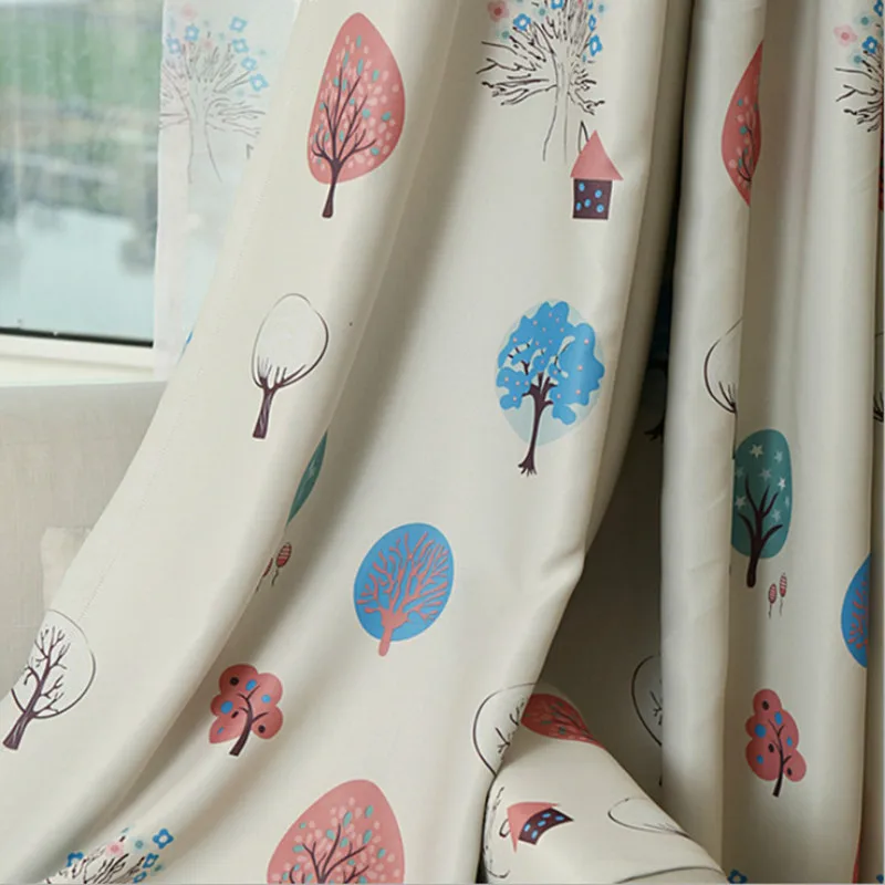 

Korean Garden Curtains For Living Dining Room Bedroom Full Custom Shading Love Tree Children Special Offer Landing