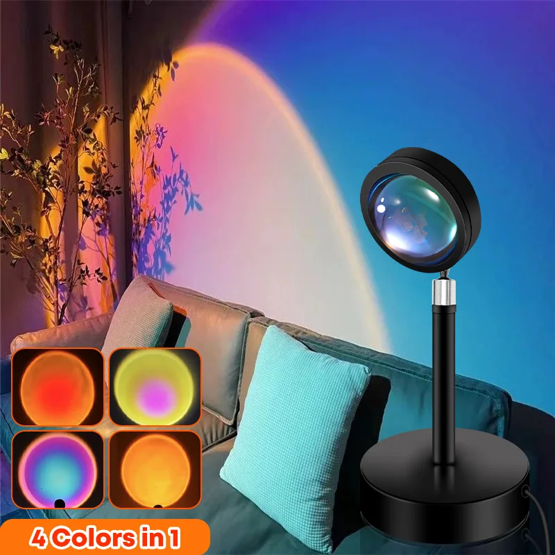 night lamp Sunset Lamp Projector Led Night Light for Photography Make up Bedroom Atmosphere Projection Wall Decoration Interior lighting night lamp