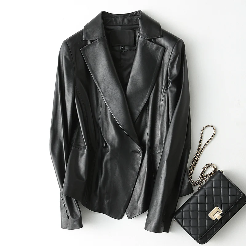 

Real Leather Spring Autumn Jacket Women Genuine Sheepskin Coat Female Korean Blazers Short Jackets ZJZ1802 MY2032