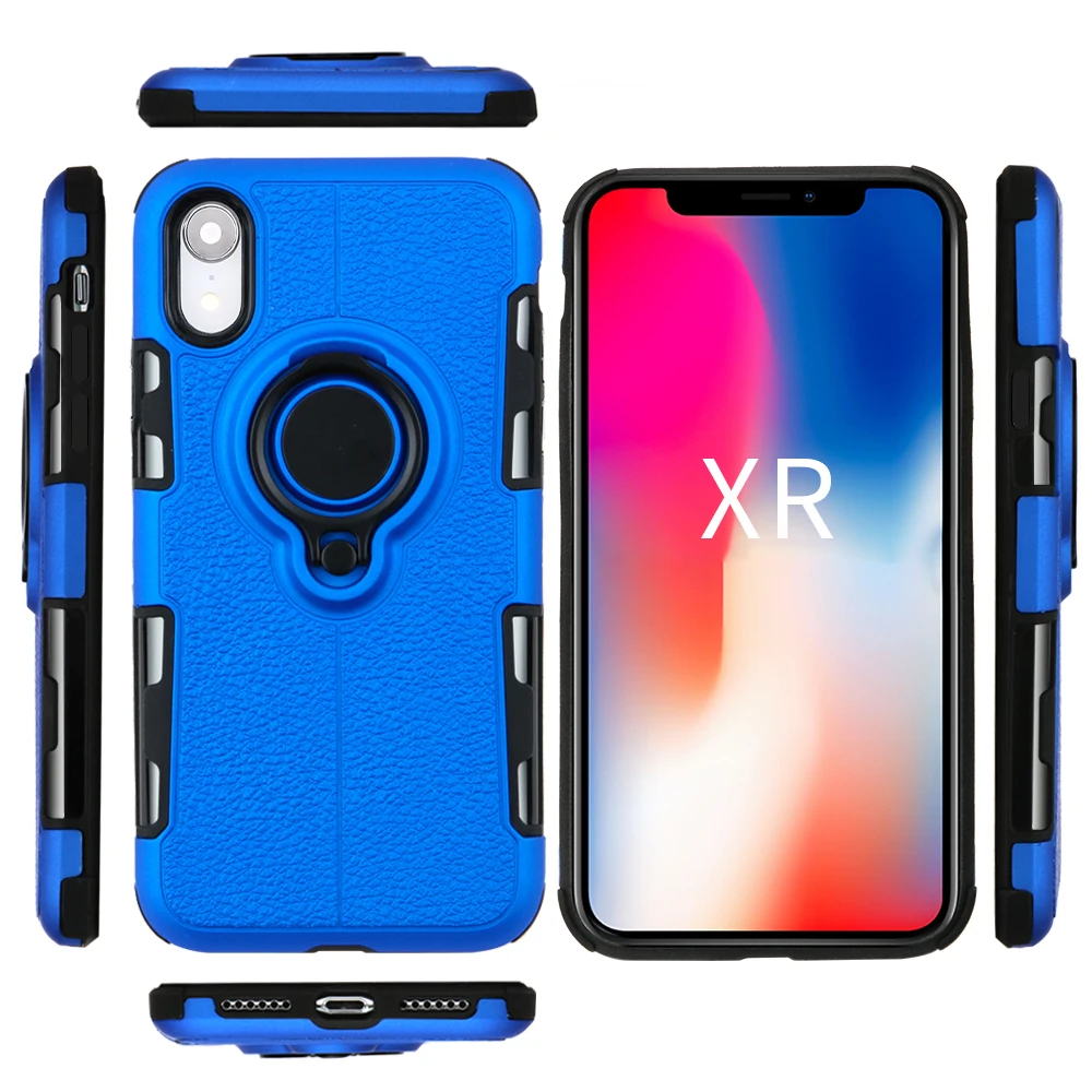 

Shockproof Protective phone case For iphone 11 2019 pro max 7 8 6 6s plus X Xs max XR Finger Ring 2in1 Car Magnetic Phone Holder
