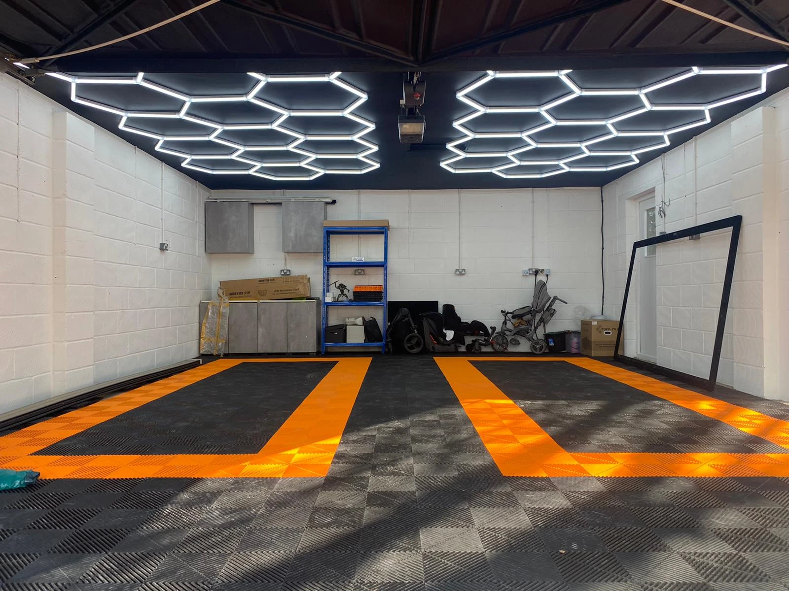 LED hexagonal para garaje, luces de estudio para detalles de coche, 2,5x4,8 M|Barra de luz/luz de trabajo| AliExpress