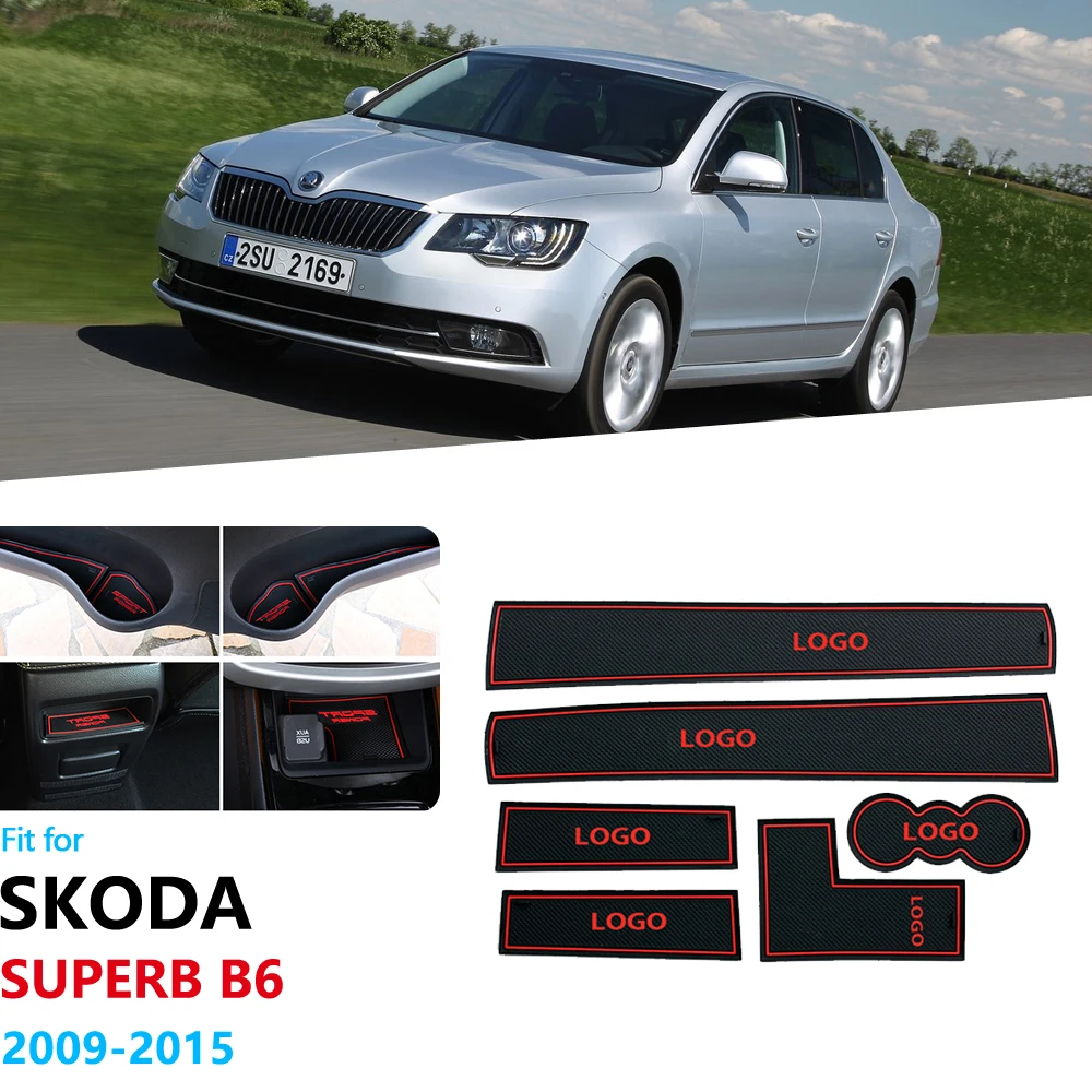 Противоскользящий резиновый слот для ворот, коврик для koda Superb 2 B6 2009 2010 2011 2012 2013, коврик для двери, аксессуары, наклейки