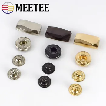 

Meetee 10Set Fashion Metal Snap Buttons Down Coat Decorative Sewing Botones Outerwear Overcoat Fasteners Press Stud Buckle KY645
