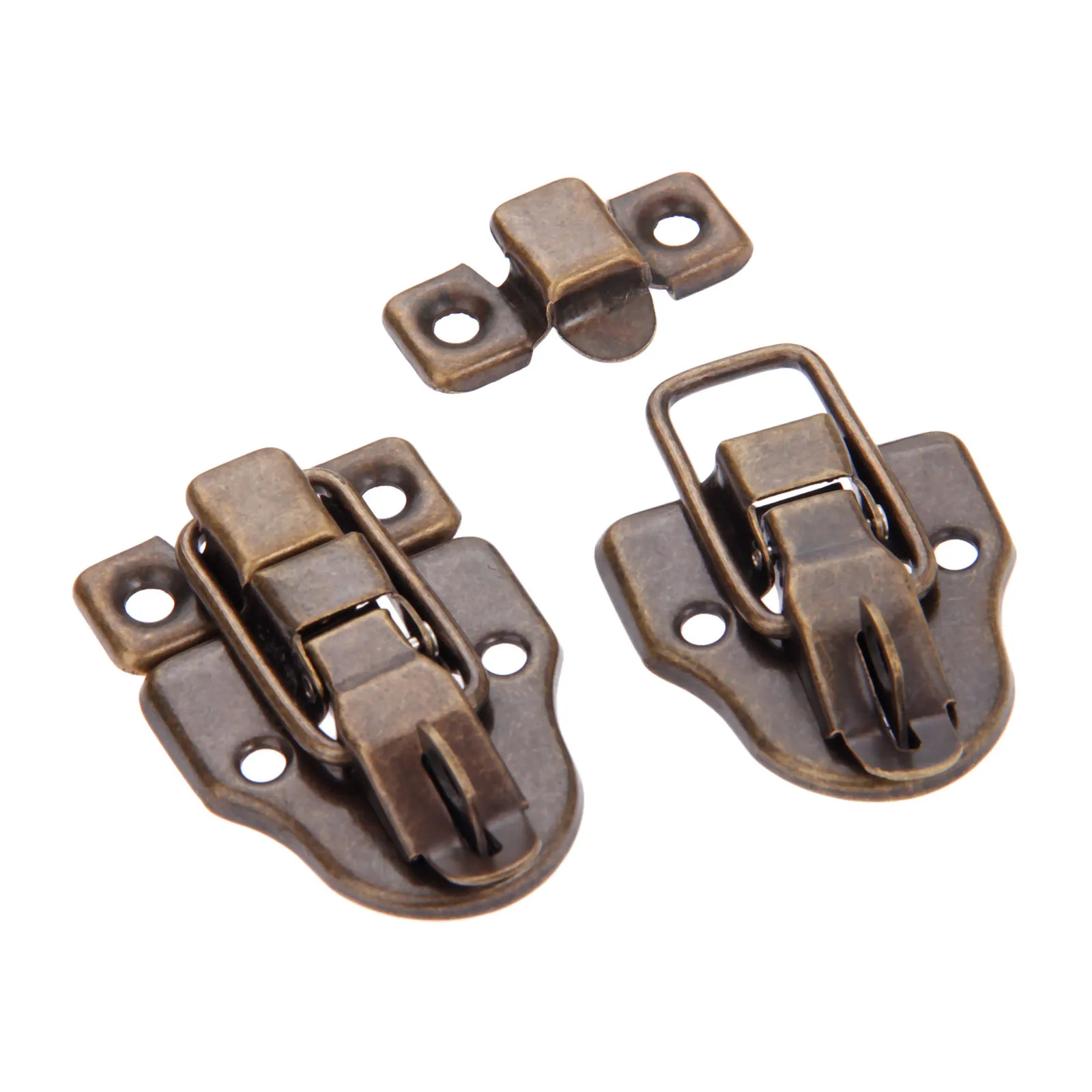 Jewelry box hasps Decorative latches Furniture hardware 2pcs Antique Bronze Box Latch Hasps Decorative Drawer Suitcases Jewelry Wood Case Iron Buckle Clasp 59*40mm