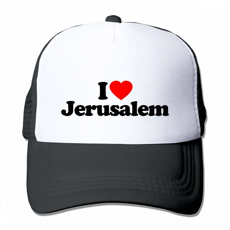 Забавная бейсбольная кепка с надписью I Love Heart Jerusalem Israel для мужчин и женщин, модная Регулируемая Кепка - Цвет: 4-Black