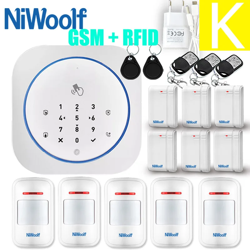 GSM сигнализация Wi-Fi GSM сигнализация домофон дистанционное управление Автонабор 433 МГц детекторы IOS Android Tuya приложение управление сенсорная клавиатура - Цвет: K