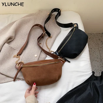 

Women Waist Pack PU Leather Chest bag Belly Bag Fashion Chain Fanny Pack Banana Waist Bag New Brand Belt Bag