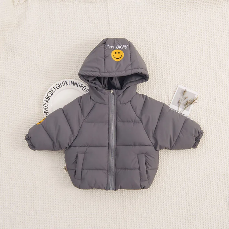 Одежда с хлопковой подкладкой для малышей, для мальчиков 1, 2, 3 лет, зима, толстая, осень и зима, для маленьких детей, с капюшоном, с хлопковой подкладкой