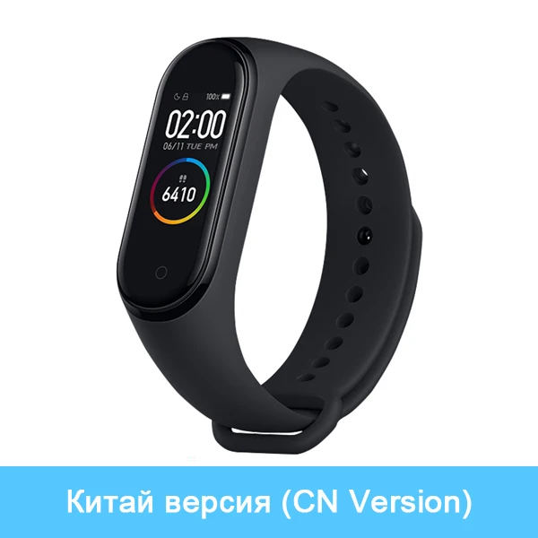 Xiaomi mi Band 4, музыкальный смарт-браслет mi band 4, фитнес-браслет, 135 мА/ч, цветной экран, 50 м, водонепроницаемый, Bluetooth 5,0 - Цвет: China Version