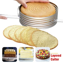 

6 Layers Adjustable Cake Cutter Slicer Stainless Steel Round Bread Cake Cutter Slicer Mousse Ring Mould Cake Decorating Tools