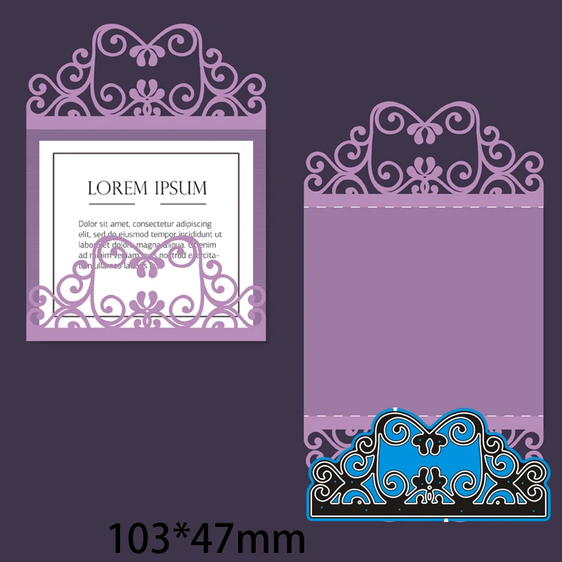 

Cutting Dies Lace Invitation New Meta Decoration Scrapbook Embossing Paper Craft Album Card Punch Knife Mold 103*47mm