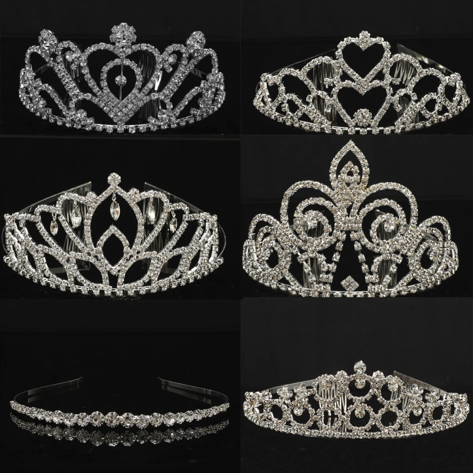 Свадебные аксессуары для волос Стразы тиары головной убор корона невеста
