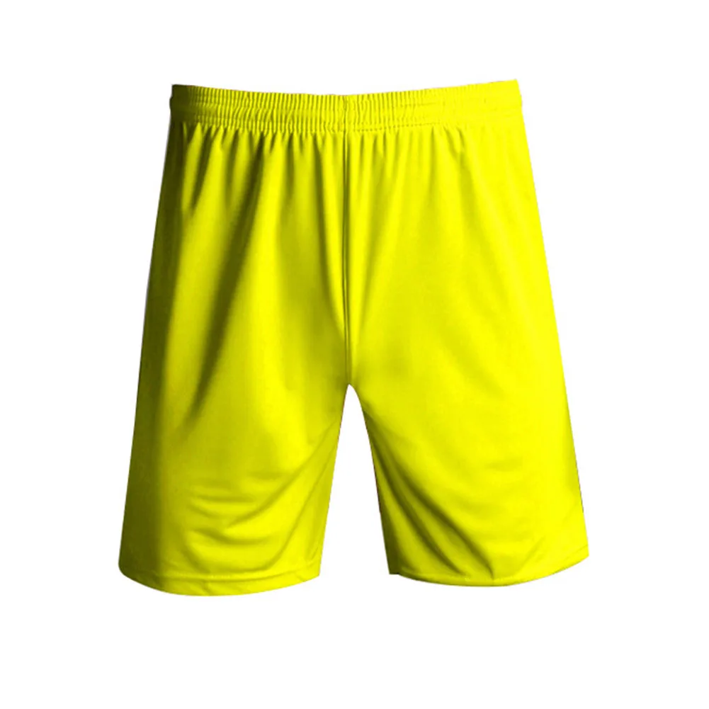 Спортивные дышащие мужские шорты для фитнеса, для бега, для спортзала, повседневные, одноцветные, для футбола, быстросохнущие, для занятий спортом, для пробежки, эластичная талия, для тренировок - Цвет: Цвет: желтый