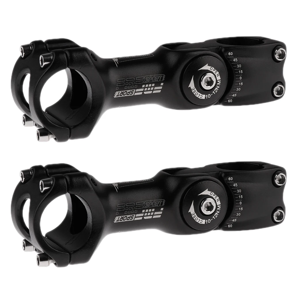 Pack of 2 Pieces Aluminium Alloy Mountain / Road Bicycle Handlebar Bike Stem 31.8 X 110mm Black