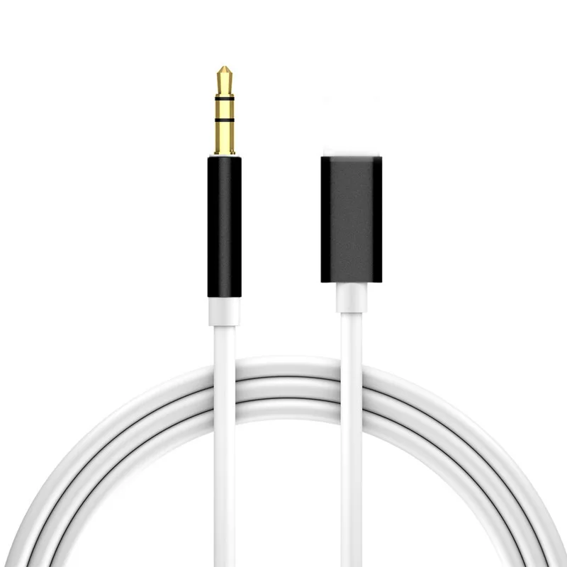 black and white 1M Line For lightning to 3.5mm Headphone Audio Adapter IOS For iPhone For iPad Car Aux Jack Earphone Speaker Headset Music Cable - Color: black and white