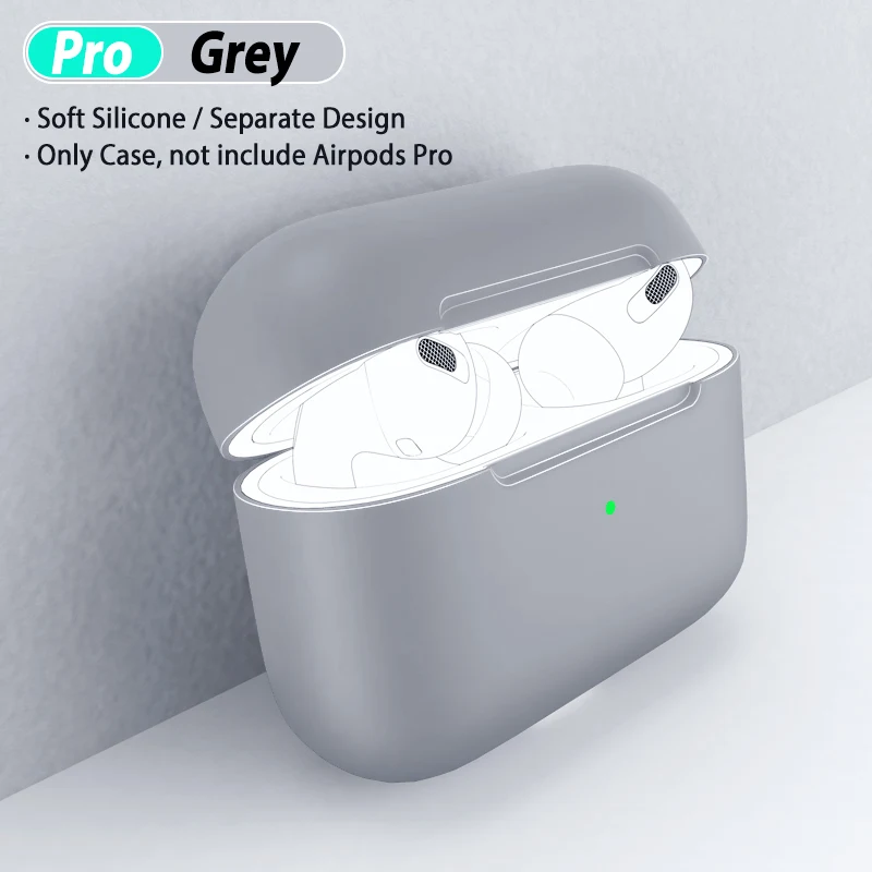 Мягкий силиконовый чехол для Airpods Pro Чехол для Apple Air Pods 3 Earpod Pro Чехол Funda защитный чехол s аксессуары коробка - Цвет: Grey