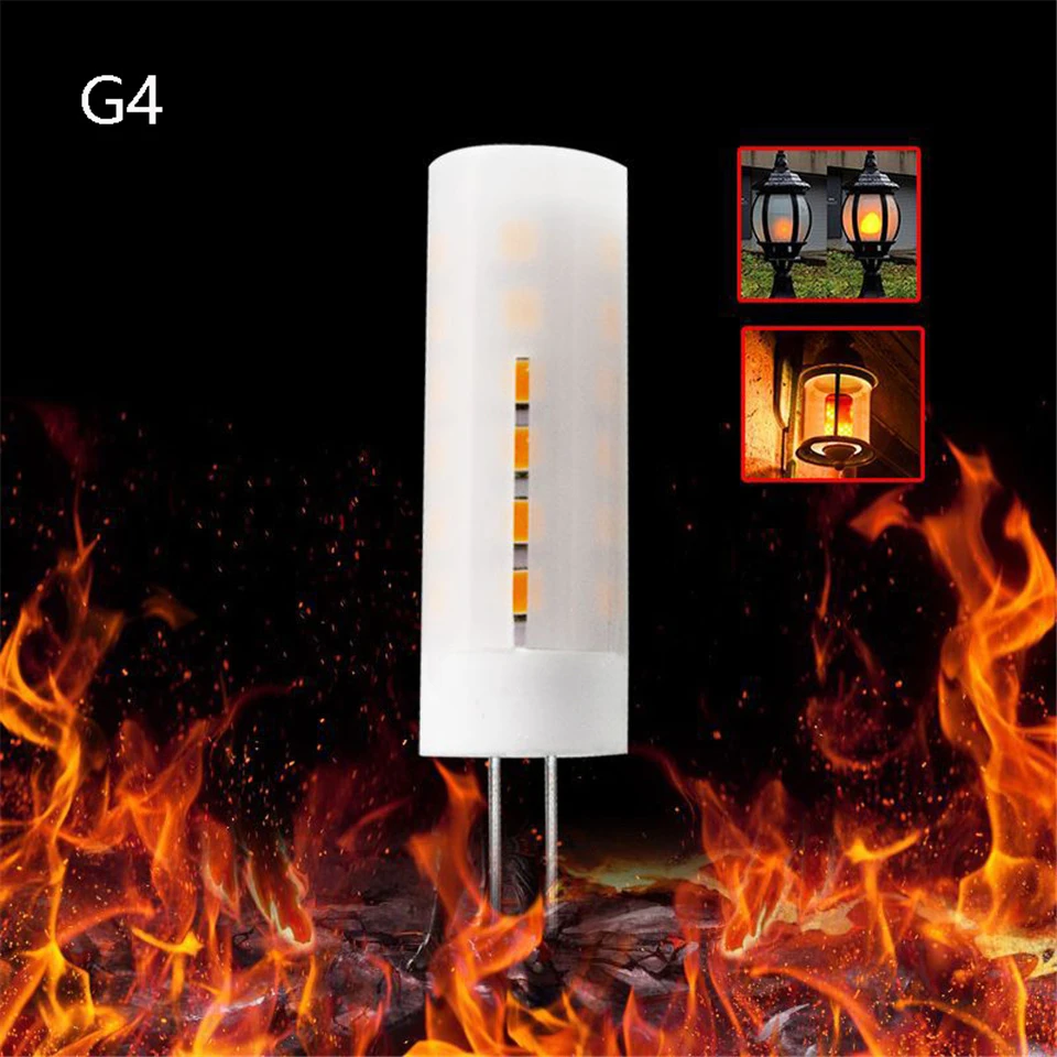 G4 DC12V Режим пламени с датчиком тяжести E27 E26 E14 E12 светодиодный эффект пламени огонь лампа 9 Вт 15 Вт Мерцающая эмуляция пламени лампа - Испускаемый цвет: G4 DC12V