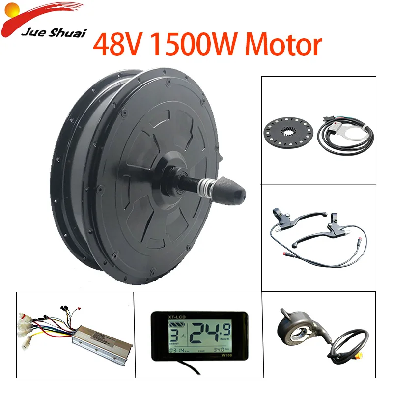 thumb throttle 48V1500W ступичный электродвигатель электровелосипеда мощный электрический велосипед мотор колеса 26 дюймов 700C 1500 Вт Freewheel задний концентратор колеса е электровелосипед комплект - Цвет: thumb throttle