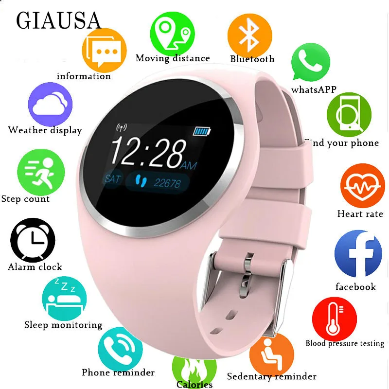 Q1 Bluetooth женские Смарт часы Модные монитор сердечного ритма фитнес трекер Smartwatch